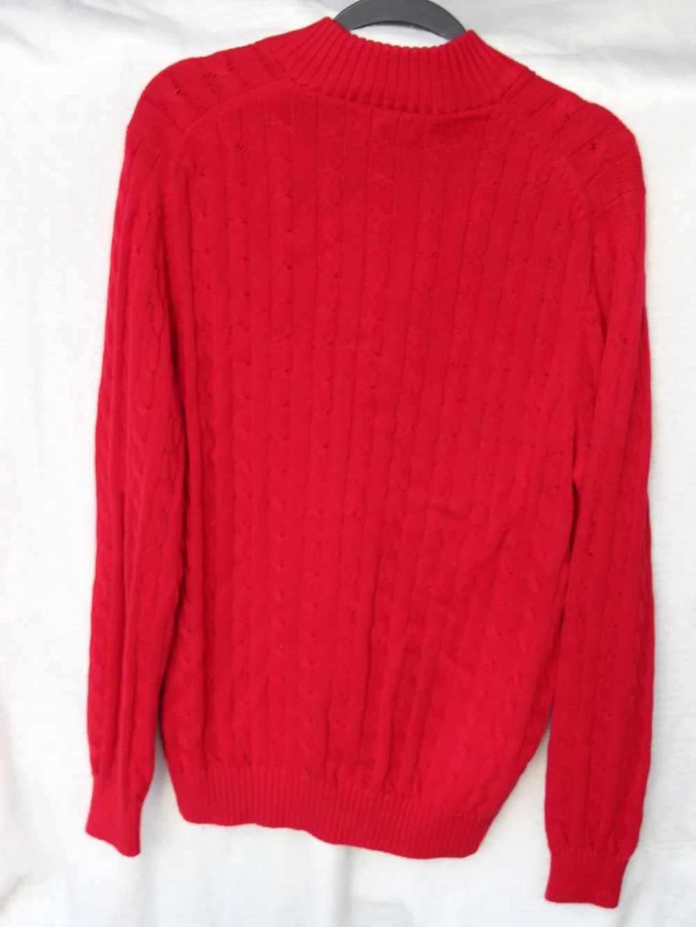 Izod Red Cable-Knit Half Zip Sweater